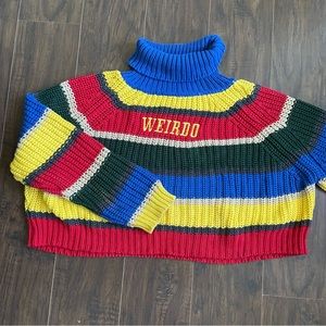 Minga london weirdo embroidered striped turtleneck sweater
womens xs/s